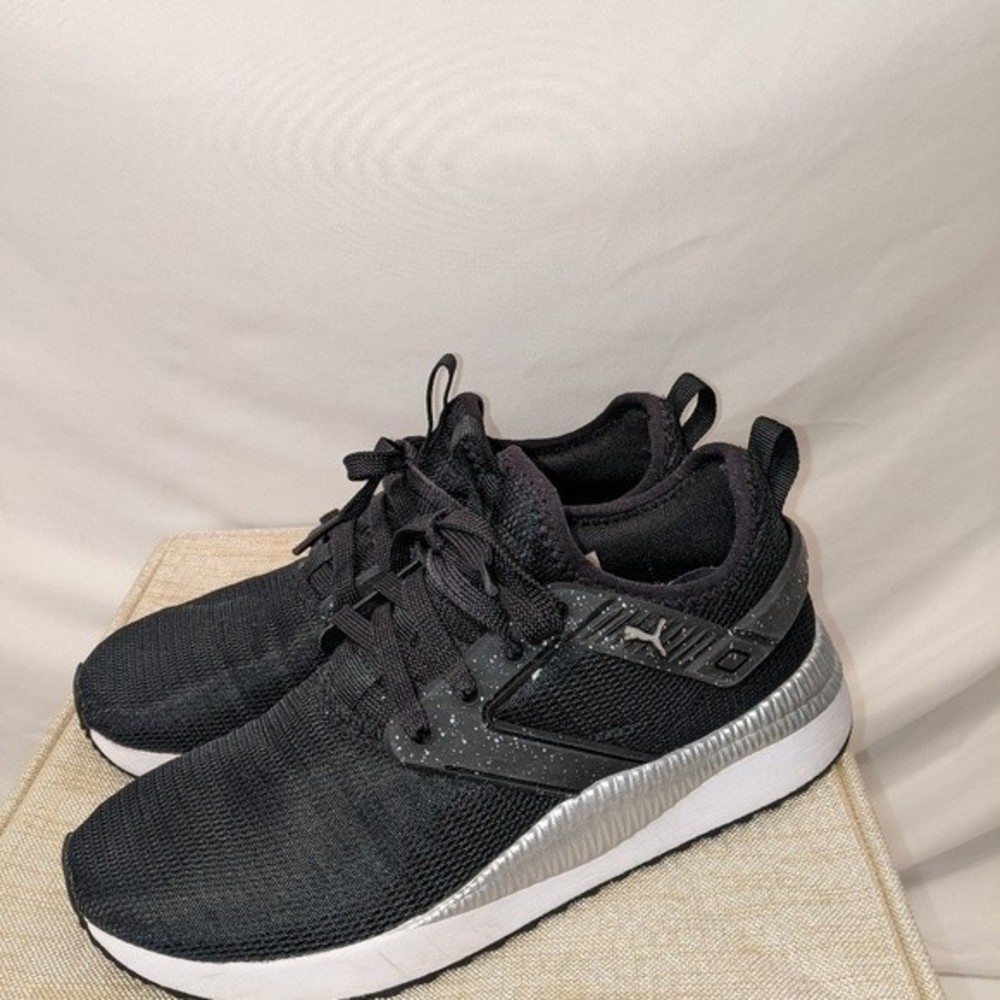 Puma Women's SoftFoam Sneakers Black Silver White Size 8